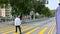 Hong Kong traffic zebra crossing pedestrian video