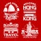 Hong Kong vector prints famous Chinese landmarks