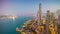 Hong kong victoria harbour sunset rooftop traffic bay panorama 4k time lapse china