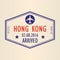 Hong Kong visa or arrival stamp from passport. Hong Kong travel stamp. Airport sign. Vector illustration