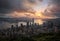 Hongkong cityscape sunrise