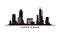 Hongkong skyline and landmarks silhouette vector