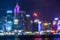 Hongkong Skyline at Night- Blurred Photo bokeh