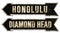 Honolulu Diamond Head Hawaii Grunge Vintage Metal Rustic Old Antique