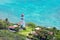 Honolulu Diamond head Lighthouse aerial view, Oahu, Hawaii
