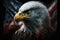 honor American bald eagle with flag. American patriotic symbols. Ai generative