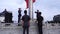 Honor Guards in the Taiwanese flag lowering ceremony at Liberty Square of Chiang Kai-Shek Memorial Hall in Taipei, Taiwan