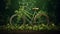 In honor of World Bicycle Day, this vector art features a bicycle adorned with lush green foliage