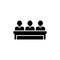 Honorable Jury Group, Committee Jurors. Flat Vector Icon illustration. Simple black symbol on white background. Honorable Jury