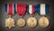 Honoring Sacrifice Military Service Medals on Patriot Day.AI Generated