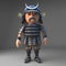 Honourable oriental samurai warrior stands in a noble way, 3d illustration