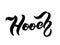 Hooch. Type of alcoholic drink. Hand drawn lettering