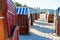 Hooded beach chairs at Binz, Ruegen, Germany