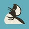 Hooded merganser vector illustration flat style profile