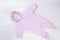 Hooded pink baby fleece jumpsuit