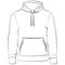 Hooded Pullover with kangaroo pocket, Generous and wide fitting hooded hoodie. Pattern sewing fashion design Contour lines - con