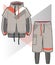 Hooded sports jacket with elements cut of airy mesh and two-in-one long shorts
