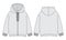 Hoodie Sweat jacket fashion flat sketch template.