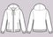 Hoodie sweat jacket with zipper. Mockup template.