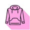 Hoodie, sweater flat line icon. Casual apparel store sign