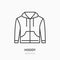 Hoodie, sweater flat line icon. Casual apparel store sign. Thin linear logo for clothing shop