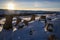 The hoodoos of drumheller during a sunny frosty winter day, drumheller, badlands of Alberta, Alberta, Canada