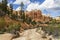 Hoodoos and river at Bryce Canyon National Park, Utah
