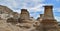 Hoodoos standing in the badland Desert