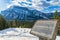 Hoodoos Viewpoint in a snowy autumn sunny day. Banff National Park
