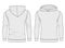 Hoody fashion, sweatshirt template. Realistic outerwear clothes mockup front and back view.