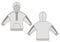 Hoody fashion technical drawings. Flat Templates on white background.