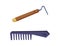 Hoof Pick and Mane and Tail Comb as Grooming and Equestrian Items Vector Set