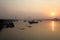 Hoogly river in Kolkata during sunset