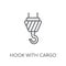 hook with cargo linear icon. Modern outline hook with cargo logo