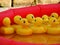 Hook a duck children game at funfair