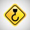 hook icon tool sign metal yellow