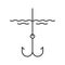 Hook in water glyph icon