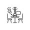 Hookah lounge line icon, outline vector sign