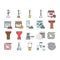 Hookah Tobacco Smoking Collection Icons Set Vector .