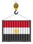 Hooked cargo container with Egypt flag