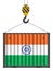 Hooked cargo container with India flag