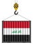 Hooked cargo container with Iraq flag