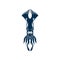 Hooked squid isolated marine animal, mollusk icon