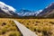 Hooker Valley Track in Aoraki National Park, New Zealand, South Island