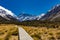 Hooker Valley Track in Aoraki National Park, New Zealand, South Island