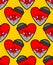 Hooligan love pattern. bully heart background. ruffian amur ornament. Vector texture