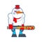 Hooligan snowman. bully Santa Claus helper. ruffian New Year. Christmas Vector illustration