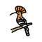 hoopoe bird exotic color icon vector illustration
