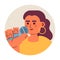 Hoops caucasian woman singer speaker 2D vector avatar illustration