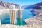 The Hoover dam and blue lake Mead